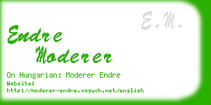 endre moderer business card